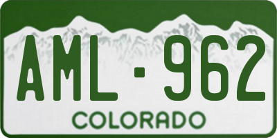 CO license plate AML962