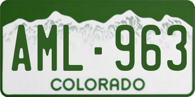 CO license plate AML963