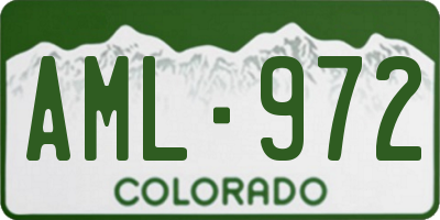 CO license plate AML972