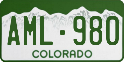 CO license plate AML980