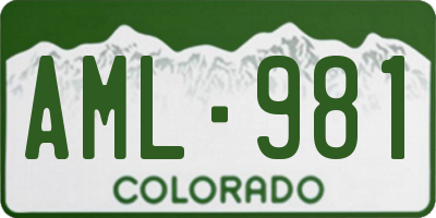CO license plate AML981