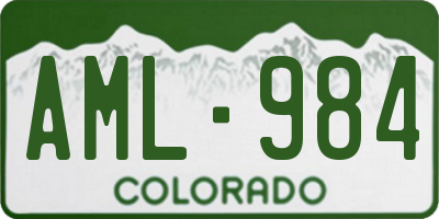CO license plate AML984