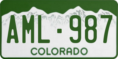 CO license plate AML987