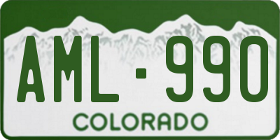 CO license plate AML990