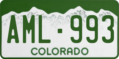 CO license plate AML993