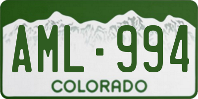 CO license plate AML994