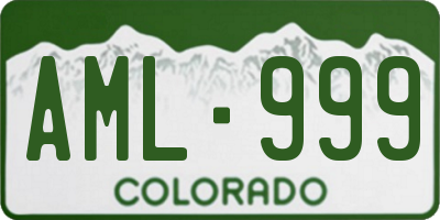 CO license plate AML999