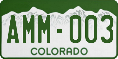 CO license plate AMM003