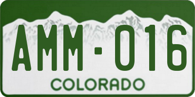 CO license plate AMM016