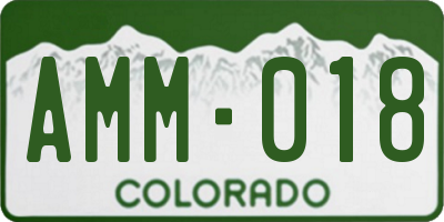 CO license plate AMM018
