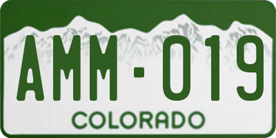 CO license plate AMM019
