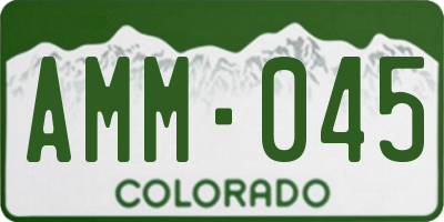 CO license plate AMM045
