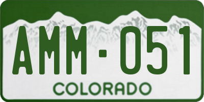 CO license plate AMM051