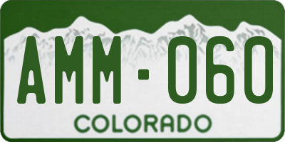 CO license plate AMM060