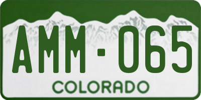 CO license plate AMM065