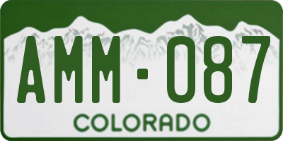 CO license plate AMM087