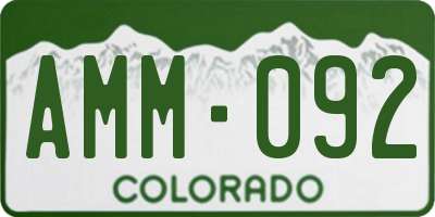 CO license plate AMM092