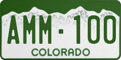 CO license plate AMM100
