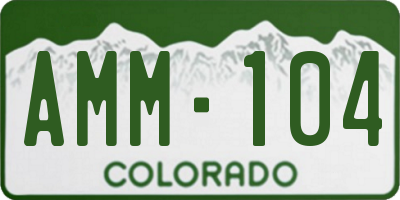 CO license plate AMM104