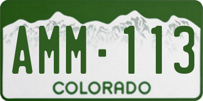 CO license plate AMM113