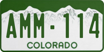 CO license plate AMM114