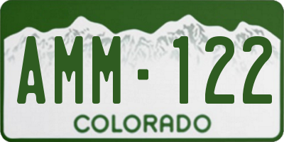 CO license plate AMM122