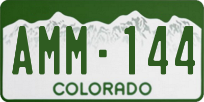CO license plate AMM144