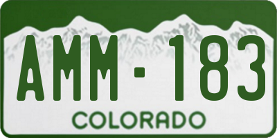 CO license plate AMM183