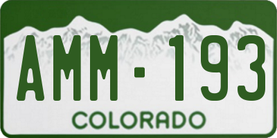 CO license plate AMM193