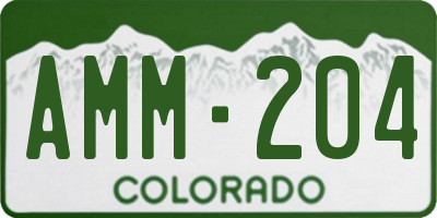 CO license plate AMM204
