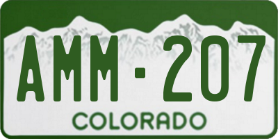 CO license plate AMM207