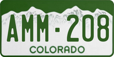CO license plate AMM208