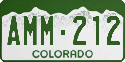 CO license plate AMM212