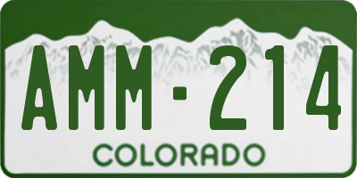 CO license plate AMM214