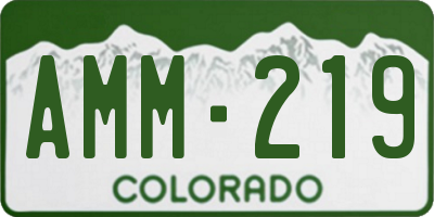 CO license plate AMM219