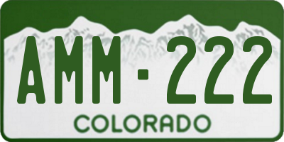 CO license plate AMM222