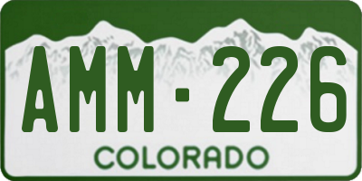 CO license plate AMM226