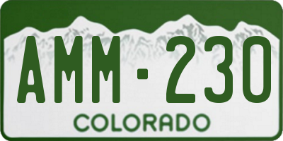 CO license plate AMM230