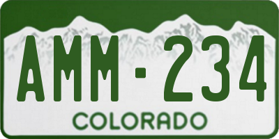 CO license plate AMM234