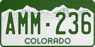 CO license plate AMM236