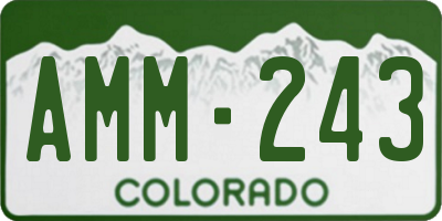 CO license plate AMM243