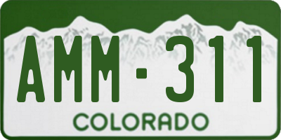 CO license plate AMM311