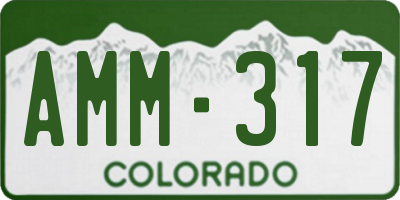 CO license plate AMM317