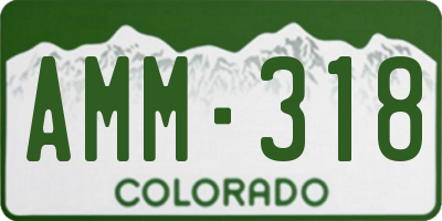 CO license plate AMM318