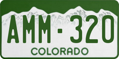 CO license plate AMM320