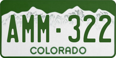 CO license plate AMM322