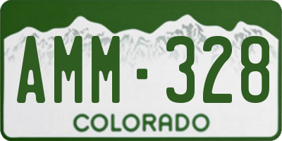 CO license plate AMM328