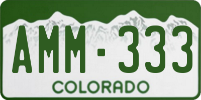 CO license plate AMM333