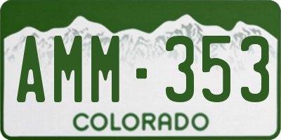 CO license plate AMM353