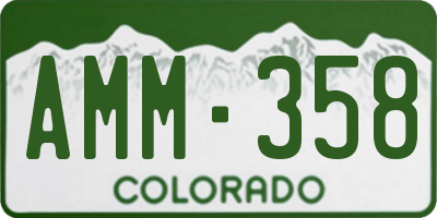 CO license plate AMM358